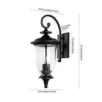 SAFAVIEH Black Dowell Outdoor Sconces, Set of 2