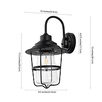 SAFAVIEH Black Penbar Outdoor Sconces, Set of 2