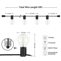 Leigh Black LED Outdoor String Lights