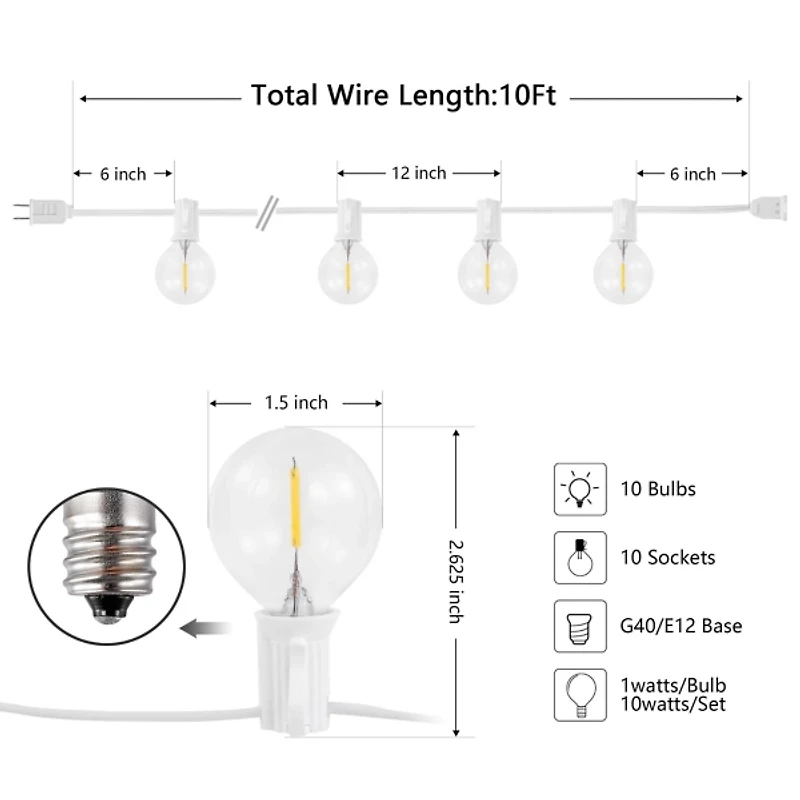 Chiera White LED Outdoor String Lights