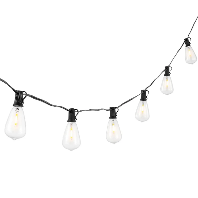 Black LED Edison Bulbs Outdoor String Lights