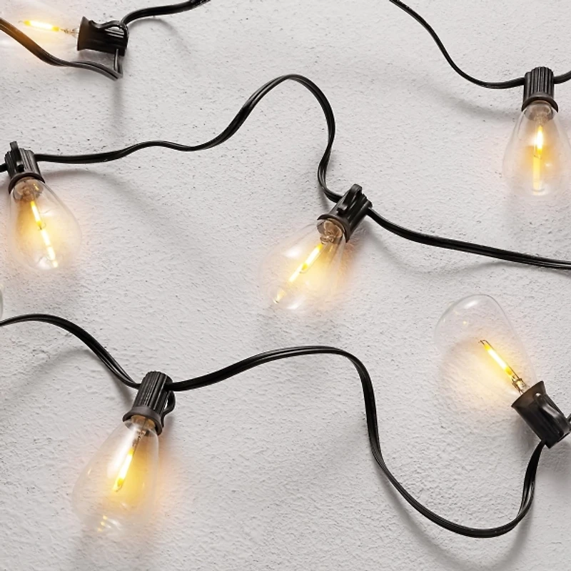 Black LED Edison Bulbs Outdoor String Lights
