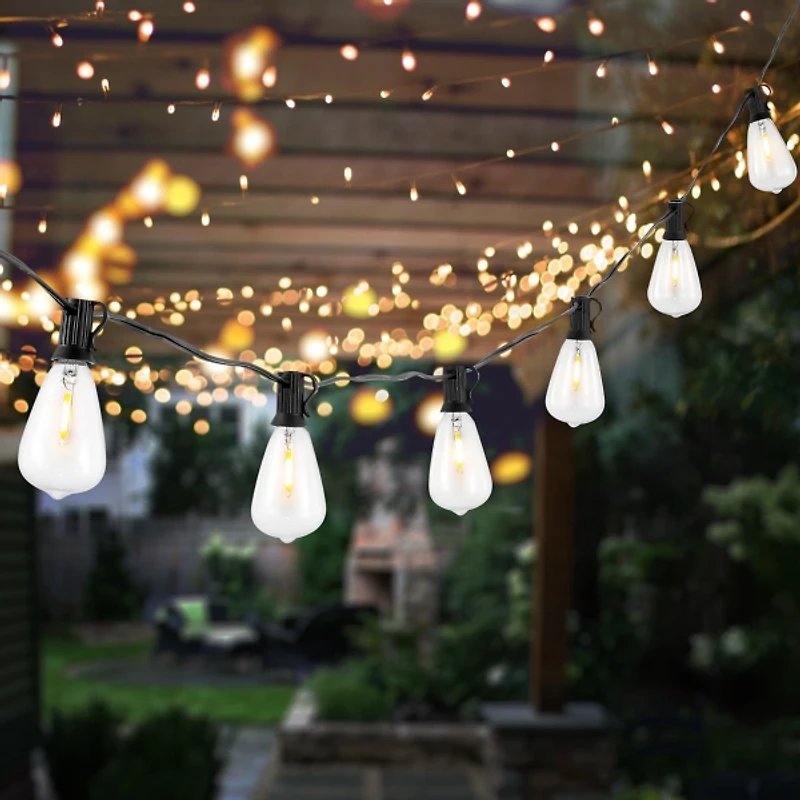 Black LED Edison Bulbs Outdoor String Lights