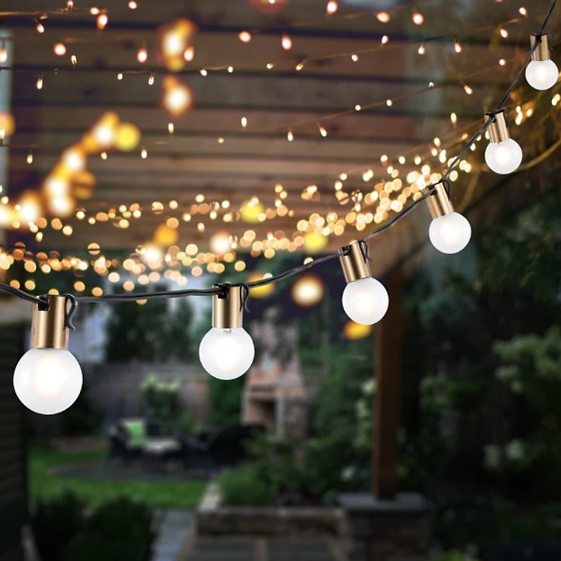 Farryn Brass LED Outdoor String Lights
