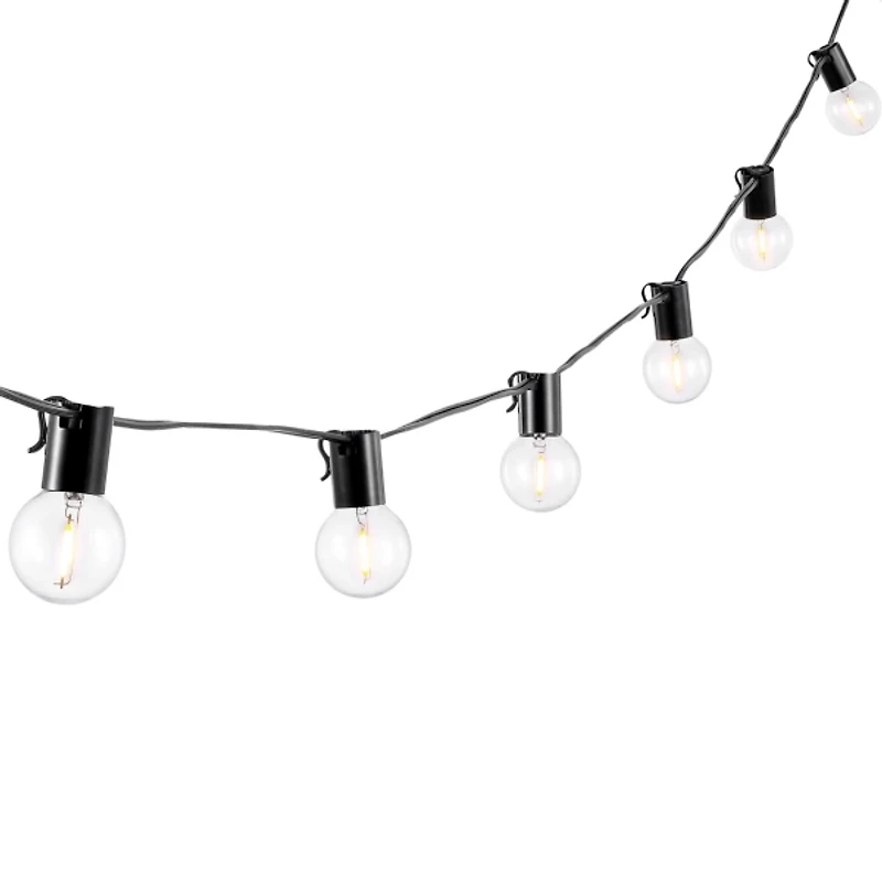 Huron Black Globe LED Outdoor String Lights