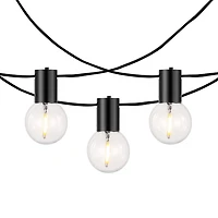 Huron Black Globe LED Outdoor String Lights