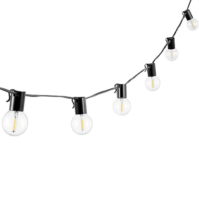 Huron Black Globe LED Outdoor String Lights