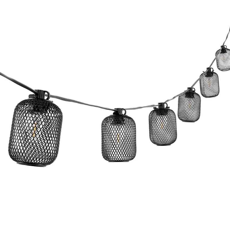 Jepsen Black Birdcage LED Outdoor String Lights