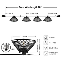 Black Coche Shades LED Outdoor String Lights