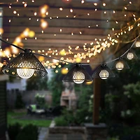 Black Coche Shades LED Outdoor String Lights