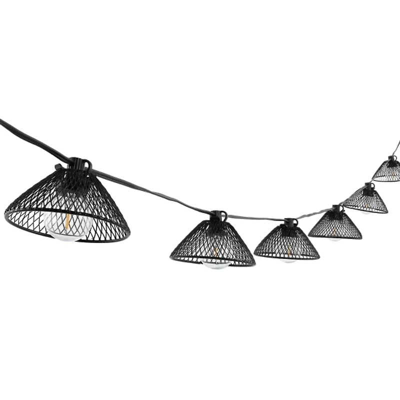 Black Coche Shades LED Outdoor String Lights