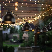 Solid Black Coche Shades LED Outdoor String Lights