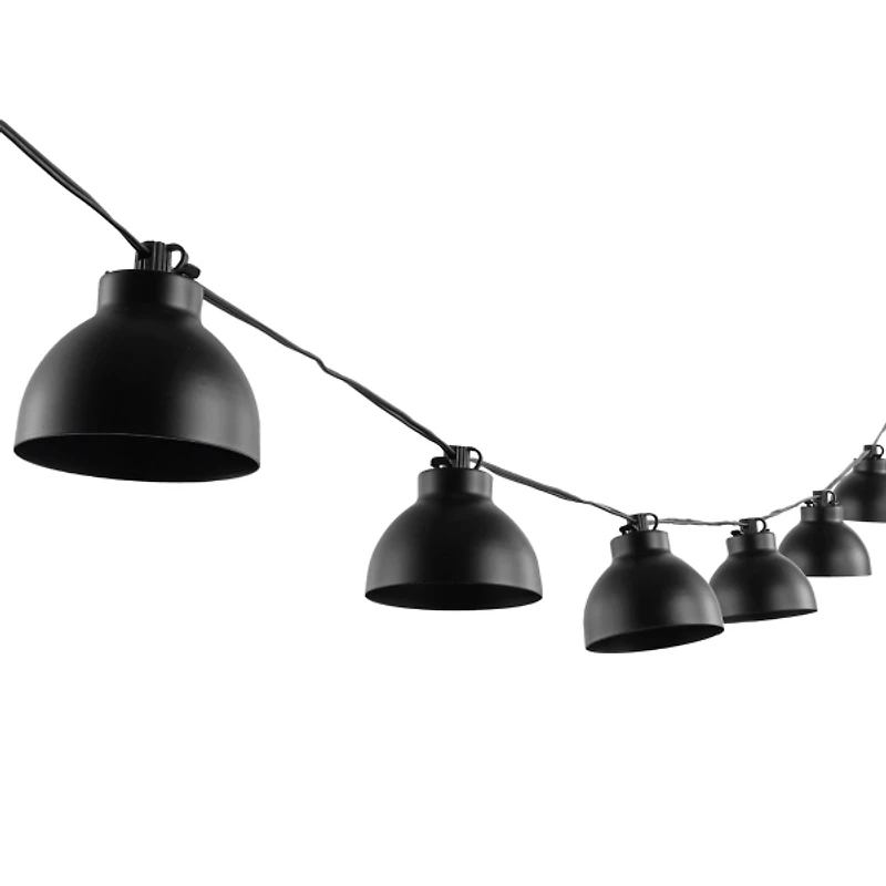 Solid Black Coche Shades LED Outdoor String Lights