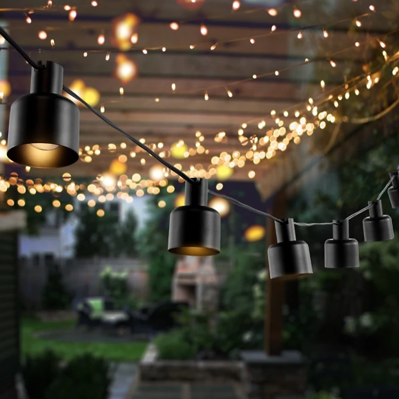 Adaner Black Coche LED Outdoor String Lights