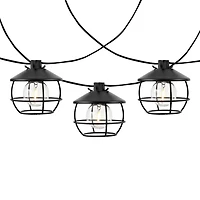 Black Birdcage Shades LED Outdoor String Lights