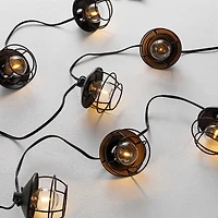 Black Birdcage Shades LED Outdoor String Lights