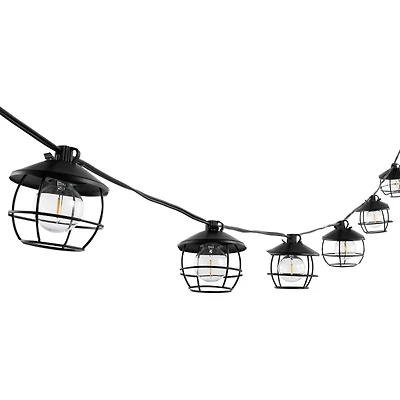 Black Birdcage Shades LED Outdoor String Lights