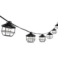 Black Birdcage Shades LED Outdoor String Lights