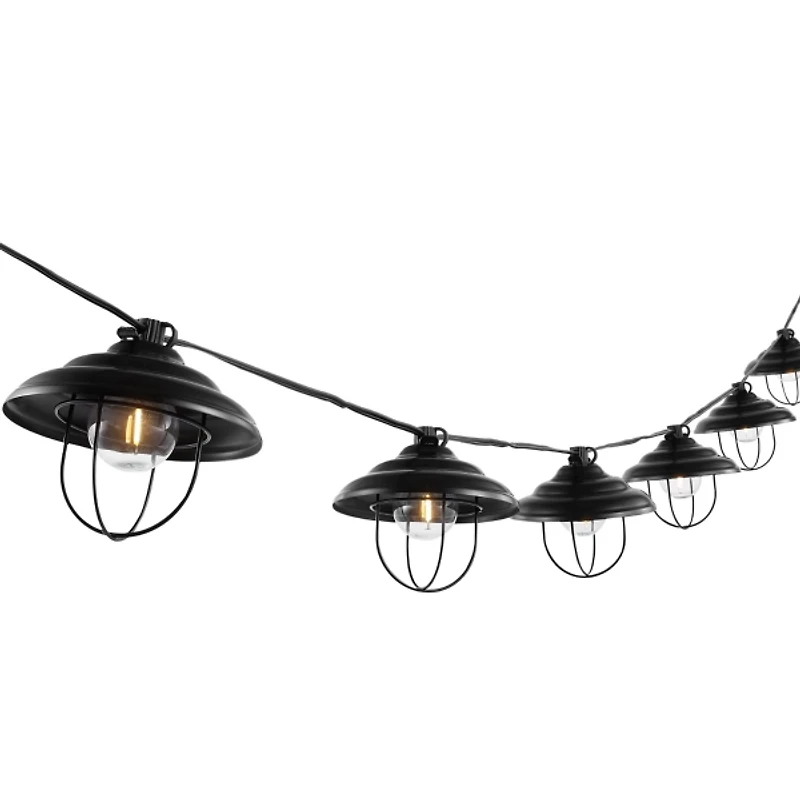 Black Metal Coche Shades LED Outdoor String Lights