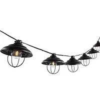 Black Metal Coche Shades LED Outdoor String Lights