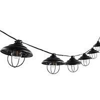Black Metal Coche Shades LED Outdoor String Lights