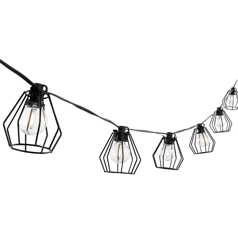Bowne Black Birdcage LED Outdoor String Lights