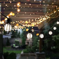 Bowne Black Birdcage LED Outdoor String Lights