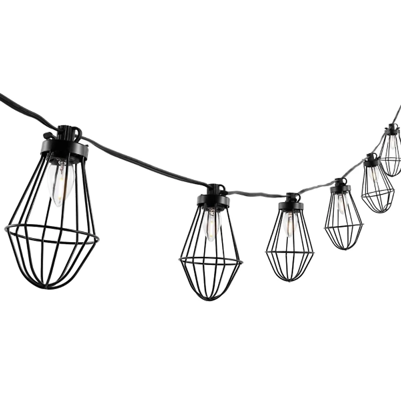 Ellina Black Birdcage LED Outdoor String Lights