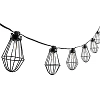 Ellina Black Birdcage LED Outdoor String Lights
