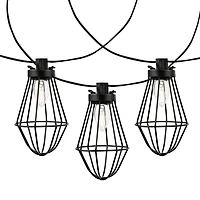 Ellina Black Birdcage LED Outdoor String Lights