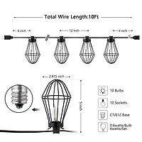 Ellina Black Birdcage LED Outdoor String Lights