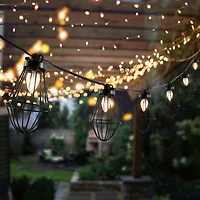 Ellina Black Birdcage LED Outdoor String Lights