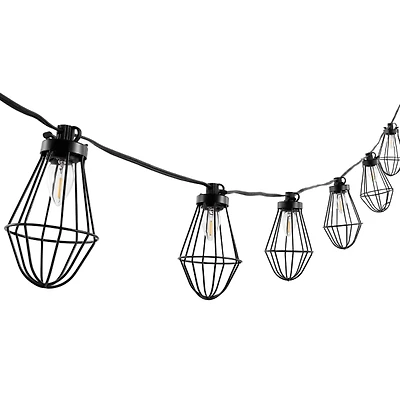 Ellina Black Birdcage LED Outdoor String Lights