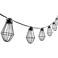 Ellina Black Birdcage LED Outdoor String Lights
