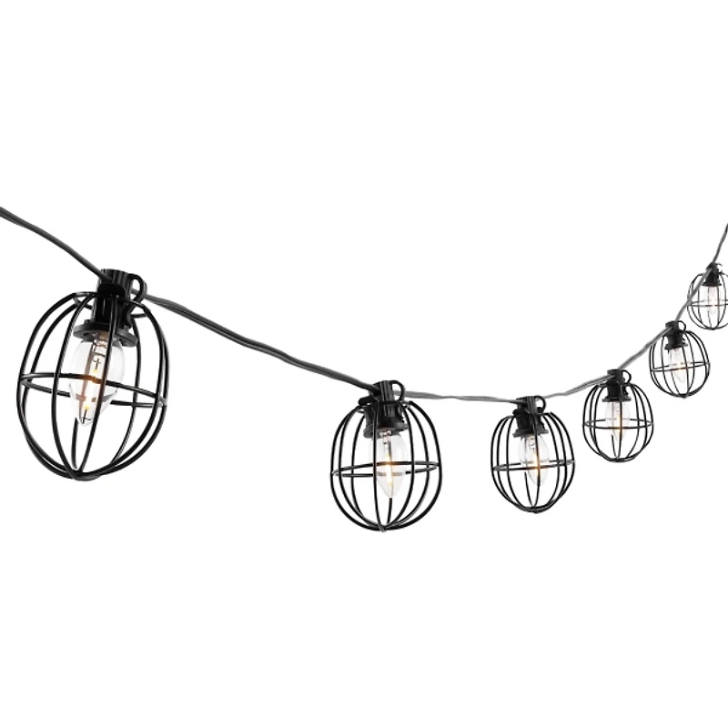 SAFAVIEH Black Oval LED Outdoor String Lights