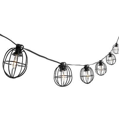 SAFAVIEH Black Oval LED Outdoor String Lights