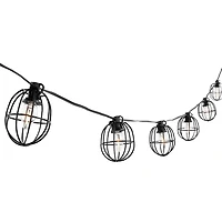SAFAVIEH Black Oval LED Outdoor String Lights