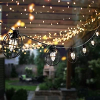 SAFAVIEH Black Oval LED Outdoor String Lights