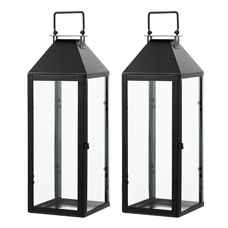 Lirio Black Outdoor Lanterns, Set of 2