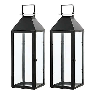 Lirio Black Outdoor Lanterns, Set of 2