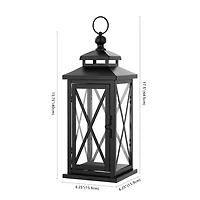 Small Lorio Black Outdoor Lanterns, Set of 2