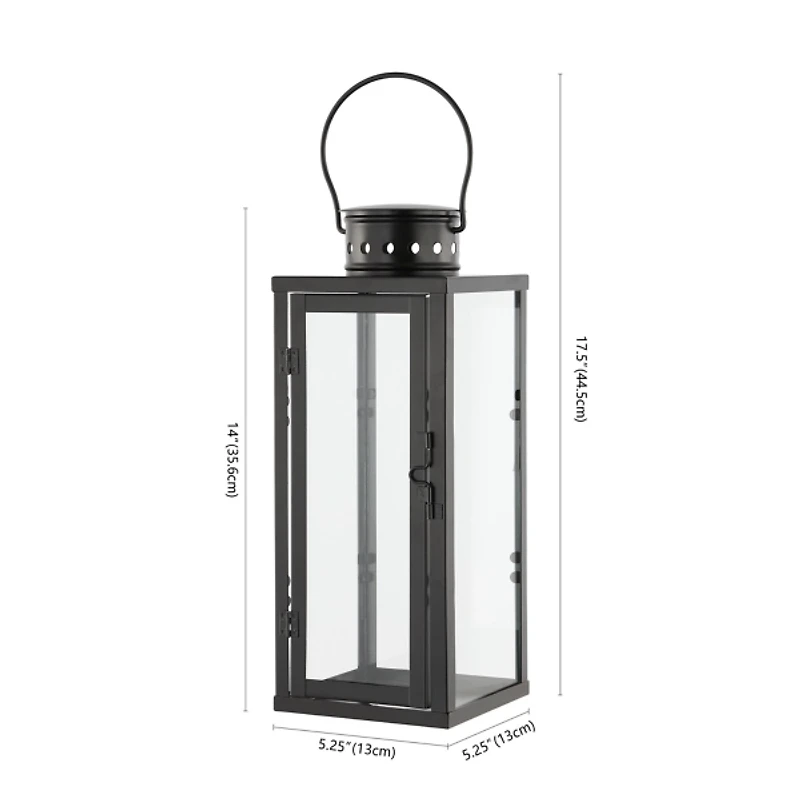 Small Loren Black Outdoor Lanterns, Set of 2