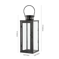 Small Loren Black Outdoor Lanterns, Set of 2