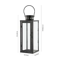 Large Loren Black Outdoor Lanterns, Set of 2