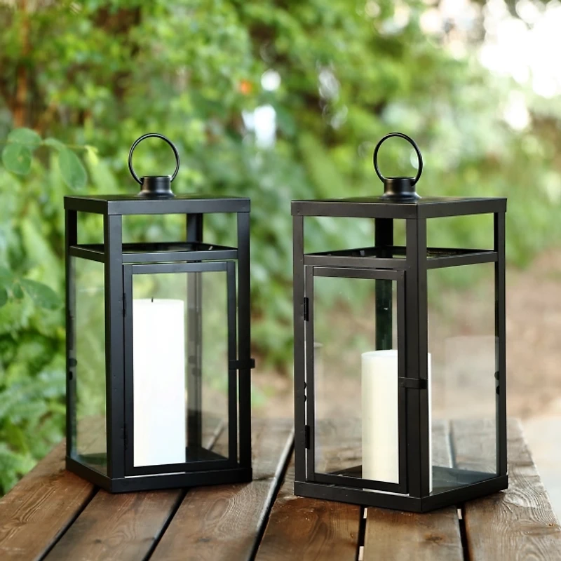 Farleigh Black Outdoor Lanterns, Set of 2