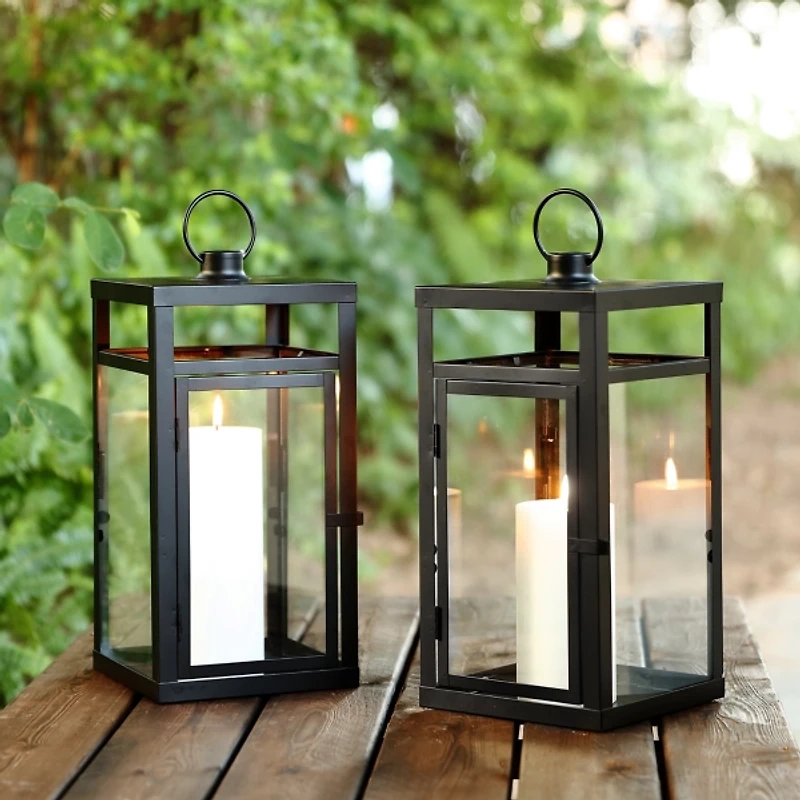 Farleigh Black Outdoor Lanterns, Set of 2
