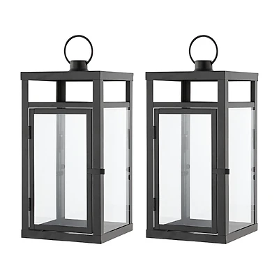 Farleigh Black Outdoor Lanterns, Set of 2