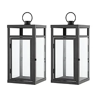 Farleigh Black Outdoor Lanterns, Set of 2