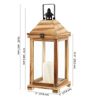 SAFAVIEH Natural Wood Eldia Outdoor Lantern