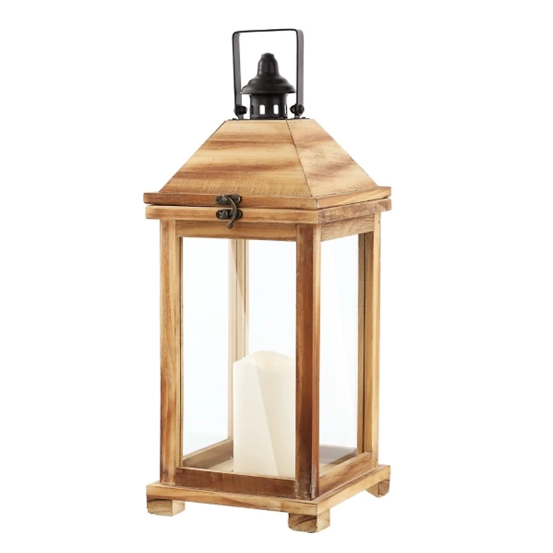 SAFAVIEH Natural Wood Eldia Outdoor Lantern